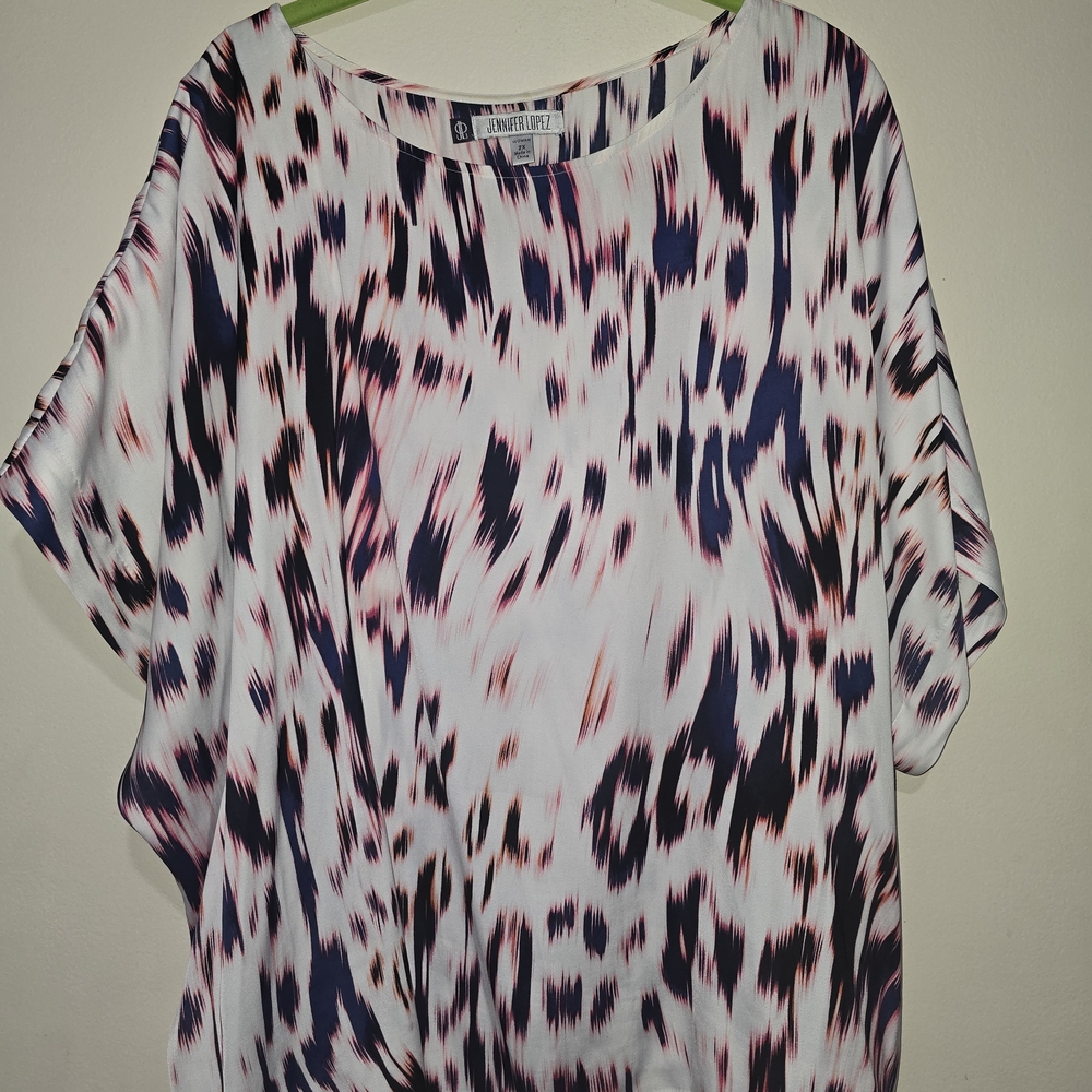 Jennifer Lopez Women's Patterned Top - Pink and Blue